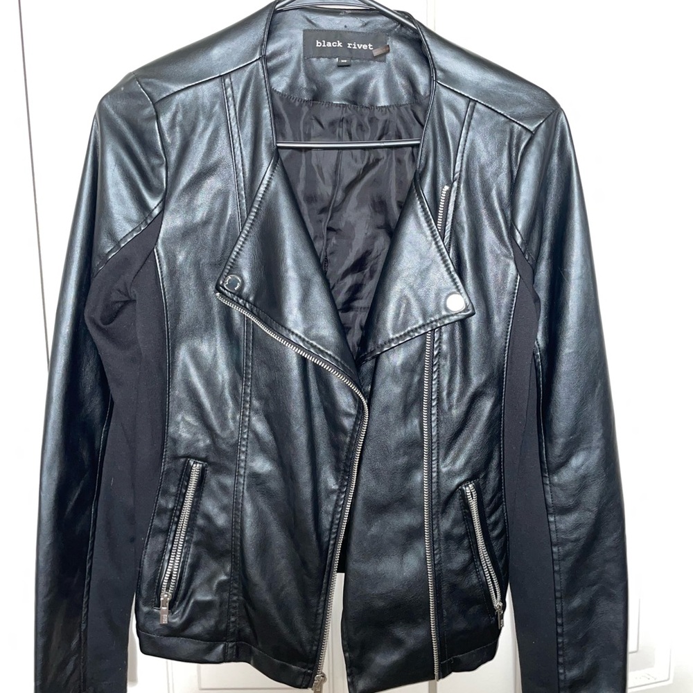 Black Rivet Leather Jacket Gem